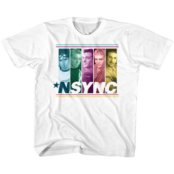 NSYNC MULTICOLORED BOXES YOUTH XS 5 6 T-Shirt in White