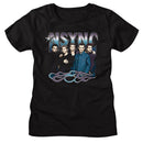 NSYNC COOL TONES AND FLAMES LADIES S T-Shirt in Black