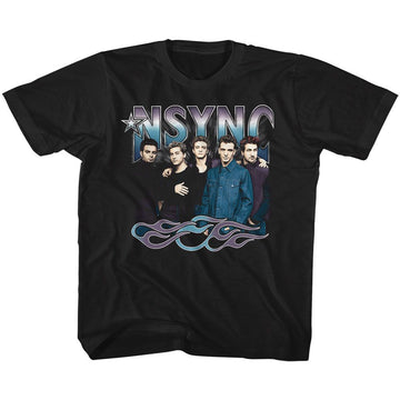 NSYNC COOL TONES AND FLAMES TODDLER 2T T-Shirt in Black