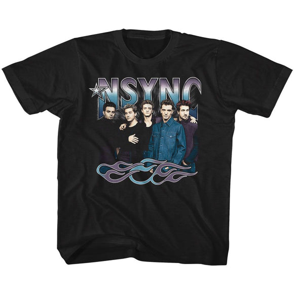 NSYNC COOL TONES AND FLAMES TODDLER 2T T-Shirt in Black