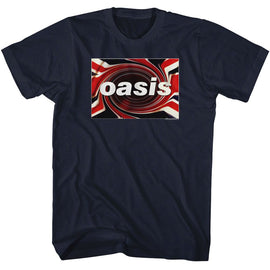 OASIS UNION JACK LOGO S T-Shirt in NAVY