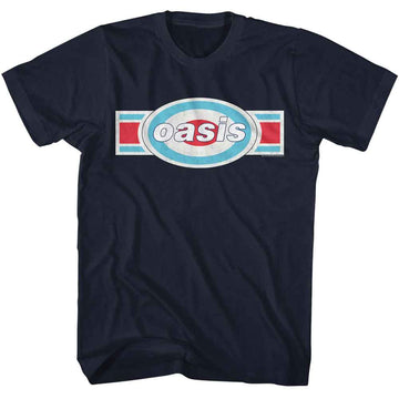 OASIS TRI COLOR LOGO CHEST S T-Shirt in NAVY