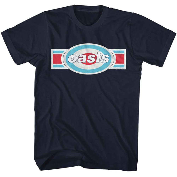 OASIS TRI COLOR LOGO CHEST S T-Shirt in NAVY