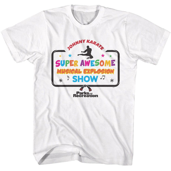 PARKS AND RECREATION JOHNNY KARATE SHOW LOGO S T-Shirt in White
