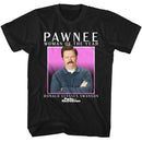 PARKS AND RECREATION PAWNEE WOTY S T-Shirt in Black