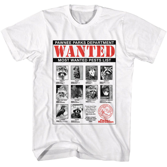 PARKS AND RECREATION WANTED S T-Shirt in White