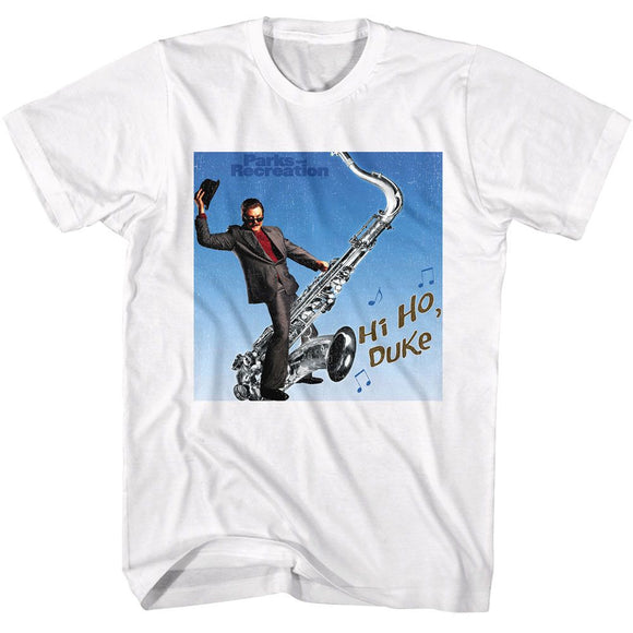 PARKS AND RECREATION HI HO DUKE S T-Shirt in White