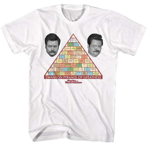 PARKS AND RECREATION SWANSON PYRAMID S T-Shirt in White
