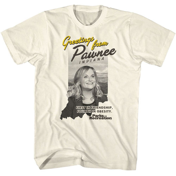 PARKS AND RECREATION GREETINGS FROM S T-Shirt in Natural