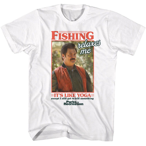 PARKS AND RECREATION ITS LIKE YOGA S T-Shirt in White