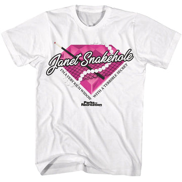 PARKS AND RECREATION JANET SNAKEHOLE DIAMOND S T-Shirt in White