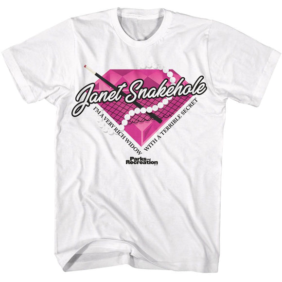 PARKS AND RECREATION JANET SNAKEHOLE DIAMOND S T-Shirt in White