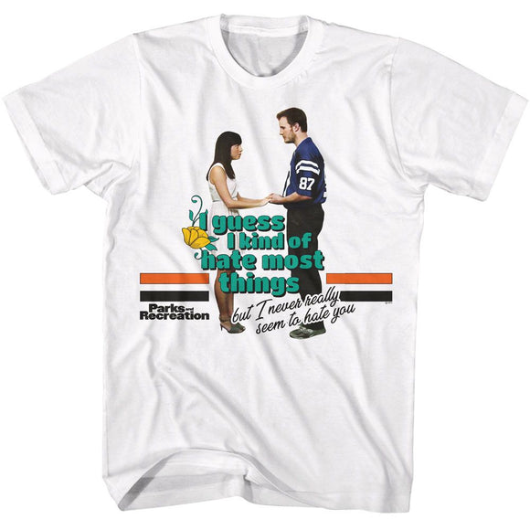 PARKS AND RECREATION I NEVER SEEM TO HATE YOU S T-Shirt in White