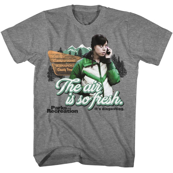 PARKS AND RECREATION THE AIR IS SO FRESH S T-Shirt in Graphite Heather