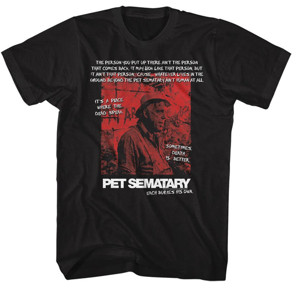 PET SEMATARY JUD QUOTES S T-Shirt in Black