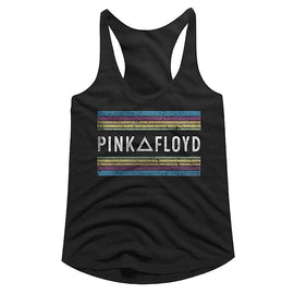 PINK FLOYD RAINBOWS LADIES SLIMFIT RACERBACK S T-Shirt in Black
