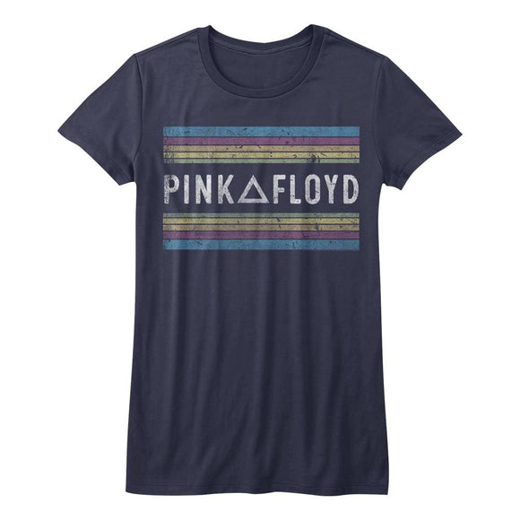 PINK FLOYD RAINBOWS LADIES S T-Shirt in NAVY