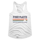 PINK FLOYD DSOTM LADIES SLIMFIT RACERBACK S T-Shirt in White