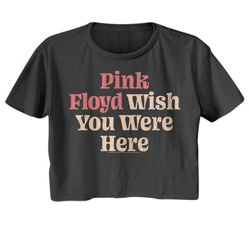 PINK FLOYD WISH YOU WERE HERE TEXT LADIES FESTIVAL CALI T-Shirt in Smoke