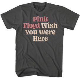 PINK FLOYD WISH YOU WERE HERE TEXT S T-Shirt in Smoke