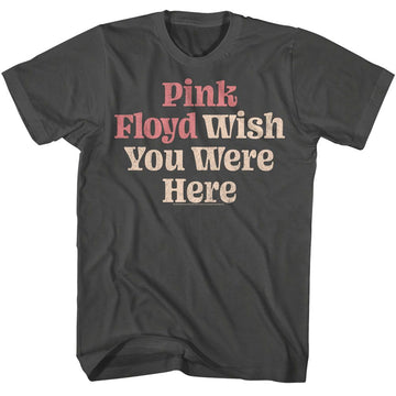 PINK FLOYD WISH YOU WERE HERE TEXT S T-Shirt in Smoke