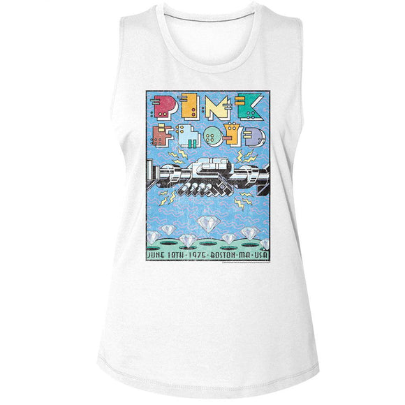 PINK FLOYD POSTER LADIES MUSCLE TANK S T-Shirt in White