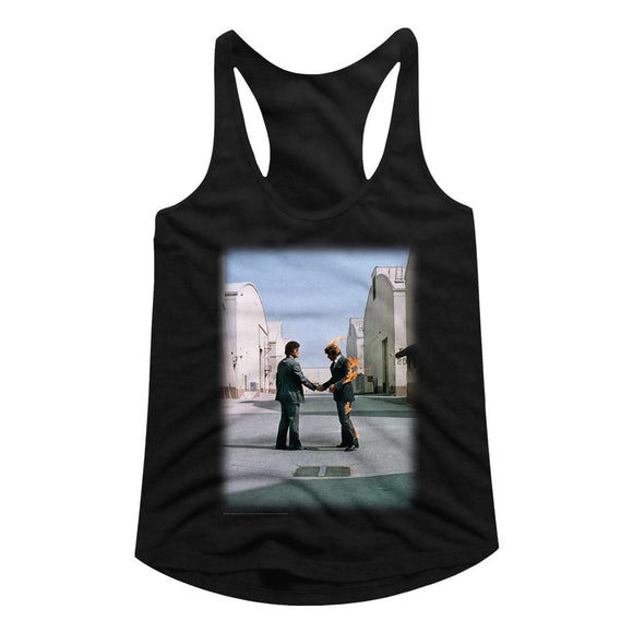 PINK FLOYD WYWH FADE LADIES SLIMFIT RACERBACK S T-Shirt in Black