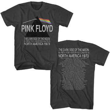 PINK FLOYD NORTH AMERICA 1973 2 SIDES ***F&B*** S T-Shirt in Smoke