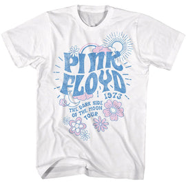 PINK FLOYD DARK SIDE TOUR FLORAL AND SUN S T-Shirt in White