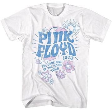PINK FLOYD DARK SIDE TOUR FLORAL AND SUN S T-Shirt in White