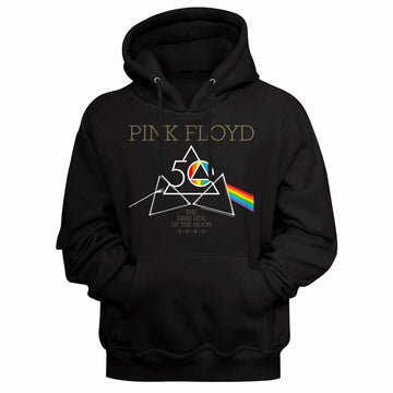 Pink Floyd 50th Triangles Black Adult Hooded Sweatshirt
