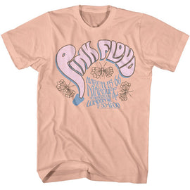 PINK FLOYD BUCKET LETTERS ALT COLORS S T-Shirt in Peach