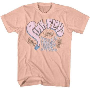 PINK FLOYD BUCKET LETTERS ALT COLORS S T-Shirt in Peach