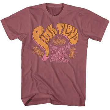 PINK FLOYD BUCKET LETTERS MORE ALT COLORS S T-Shirt in Rouge