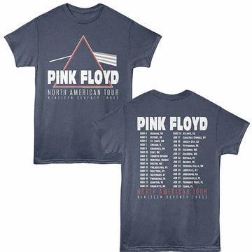 Pink Floyd N America Tour Navy Heather Adult T-Shirt