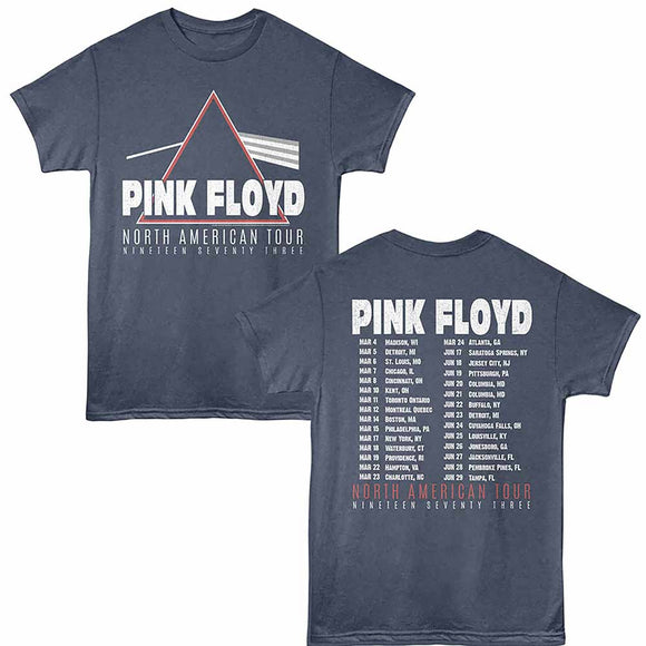 Pink Floyd N America Tour Navy Heather Adult T-Shirt
