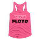 PINK FLOYD PNK WHT OUTLINE LADIES SLIMFIT RACERBACK S T-Shirt in HOT PINK