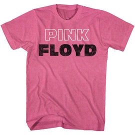 PINK FLOYD PINK WHITE OUTLINE S T-Shirt in Retro PINK Heather