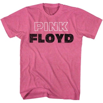 PINK FLOYD PINK WHITE OUTLINE S T-Shirt in Retro PINK Heather