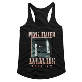PINK FLOYD ANIMALS TOUR 77 LADIES SLIMFIT RACERBACK S T-Shirt in Black