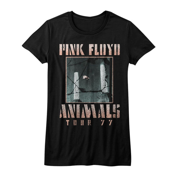 PINK FLOYD ANIMALS TOUR 77 LADIES S T-Shirt in Black