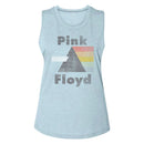 PINK FLOYD LADIES MUSCLE TANK S T-Shirt in Stonewash Denim