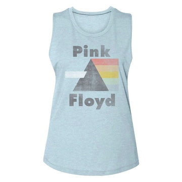PINK FLOYD LADIES MUSCLE TANK S T-Shirt in Stonewash Denim