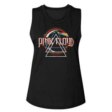 PINK FLOYD TRIANGLE TRIAD LADIES MUSCLE TANK S T-Shirt in Black
