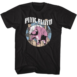 PINK FLOYD FLYING PIG S T-Shirt in Black