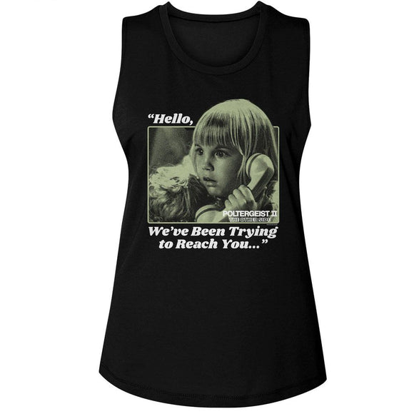 POLTERGEIST TRYING TO REACH YOU LADIES MUSCLE TANK S T-Shirt in Black