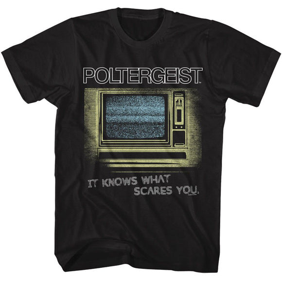 POLTERGEIST IT KNOWS WHAT SCARES YOU S T-Shirt in Black