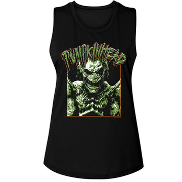 PUMPKINHEAD PHOTO AND LOGO LADIES MUSCLE TANK S T-Shirt in Black
