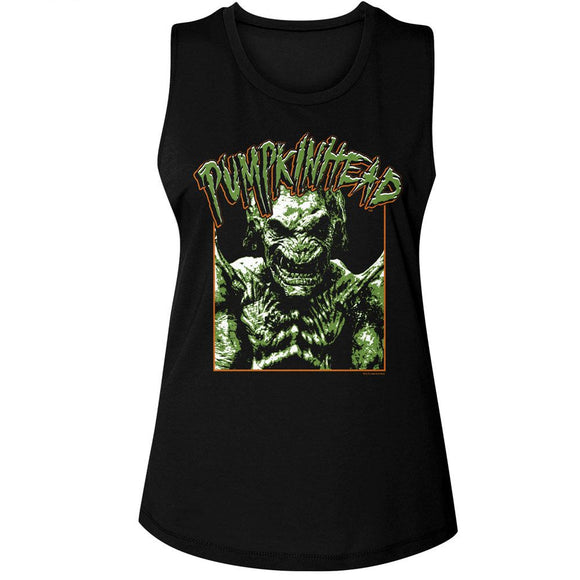 PUMPKINHEAD PHOTO AND LOGO LADIES MUSCLE TANK S T-Shirt in Black