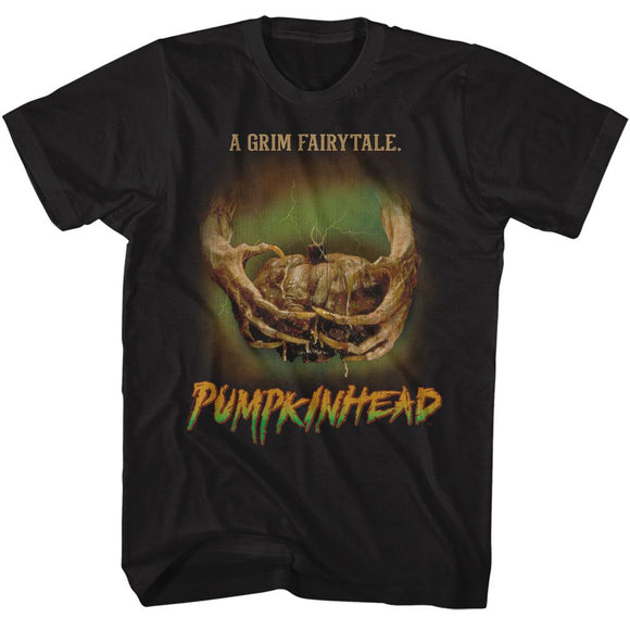 PUMPKINHEAD CLAWS HOLDING A NASTY PUMPKIN S T-Shirt in Black